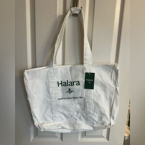 Halara White Canvas Tote Bag NWT